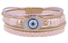 Evil Eye Protection Leather Magnetic Bracelet - 5 Colors