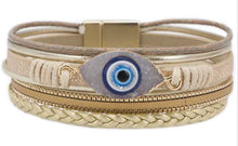 Evil Eye Protection Leather Magnetic Bracelet - 5 Colors