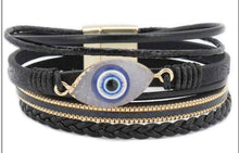 Evil Eye Protection Leather Magnetic Bracelet - 5 Colors