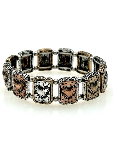 Multi Metal Stretch Bracelet - Hearts