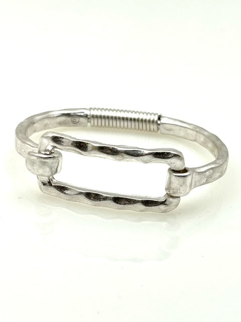 Silver Bracelet with Hinge closure - Rectangle