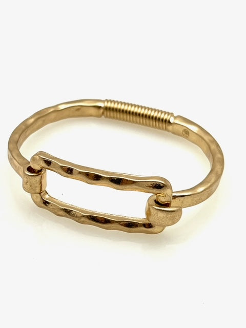 Gold Hinge Bracelet - Rectangle