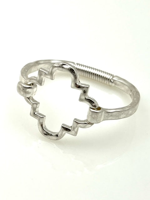 Silver Bracelet with Hinge closure - Quadrafoil