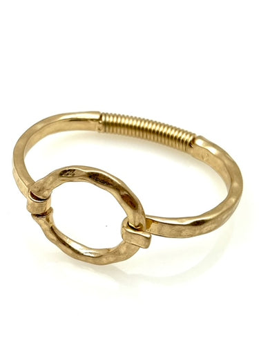 Gold Hinge Bracelet - Round