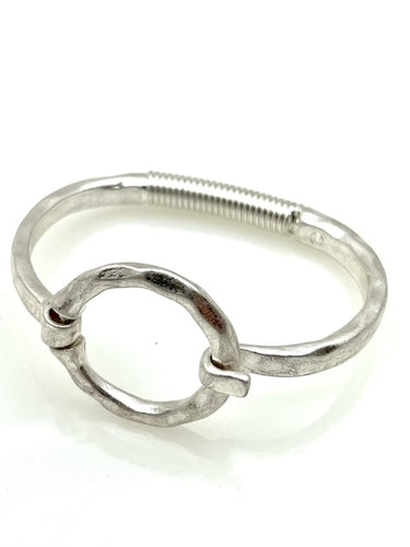 Silver Hinge Bracelet - Round