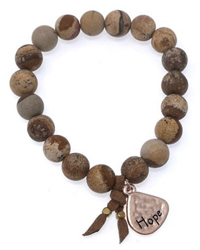 HOPE Natural Stone Inspirational Bracelet Picture Jasper