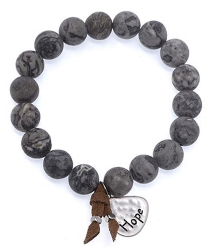 HOPE Natural Stone Inspirational Bracelet Larvikite