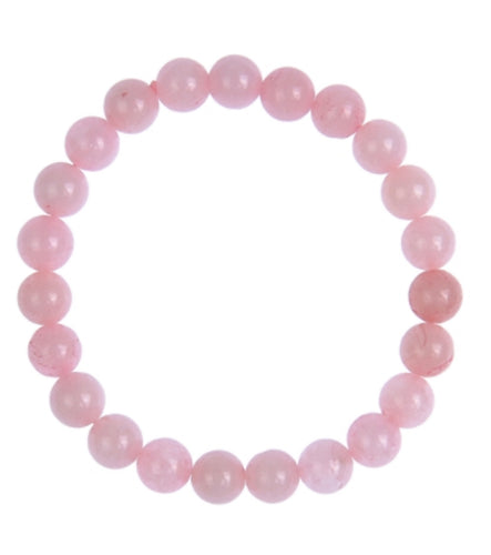 Genuine Stone Bracelet 8mm Bead Size - Rose Quartz