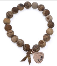 FAITH Natural Stone Inspirational Bracelet Picture Jasper