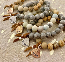 BELIEVE Natural Stone Inspirational Bracelet Picture Jasper