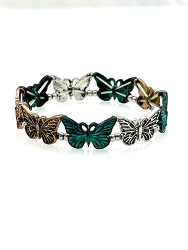 Patina Stretch Bracelet - Butterfly I