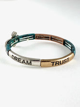 Patina Stretch Bracelet Hope Dream Trust with Cross