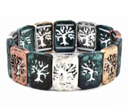 Patina Stretch Bracelet Tree of Life VII