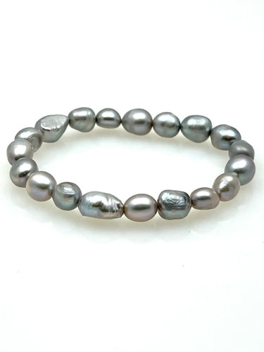 Gray Freshwater Pearl Stretch Bracelet