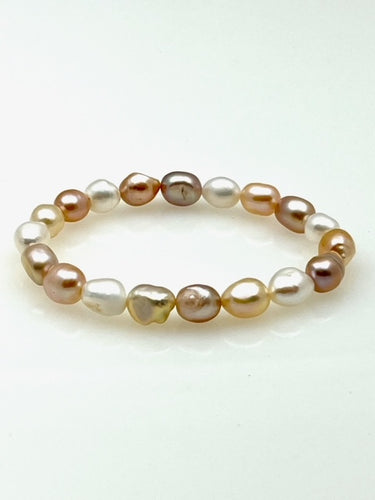 Multiple Pastel Freshwater Pearl Stretch Bracelet