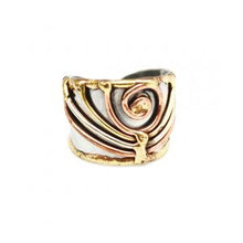 Multi Metal Adjustable Artisan Ring - Abstract