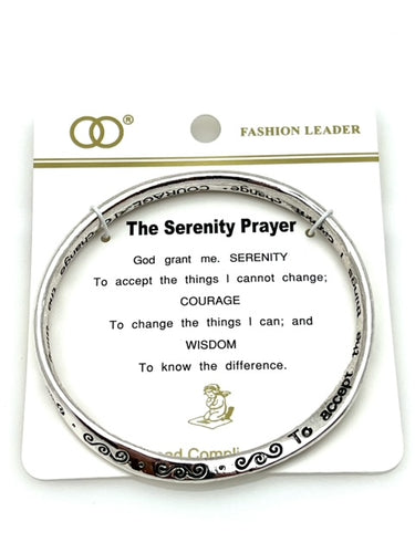 The Serenity Prayer Silver bangle Inspirational bracelet