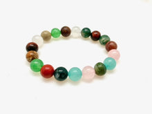 Genuine Stone Bracelet with 6, 8 and 10mm Bead Sizes - Mixed stone colors