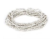 Matte Silver Multi-Strand Stackable Bracelet 8 pieces