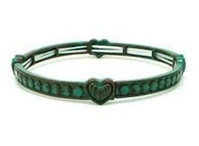 Patina Stackable Stretch Bracelet with Heart