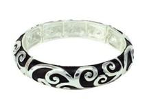 Silver and Black Stretchable Bracelet