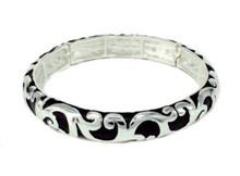 Silver and Black Stretchable Bracelet