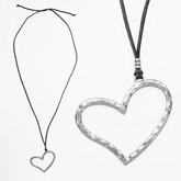 Black Leather Suede Necklace with SILVER HEART PENDANT