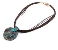 Patina Necklace w/Round Pendant