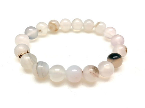 Genuine Stone Bracelet with 6, 8 and 10mm Bead Sizes - White Agate